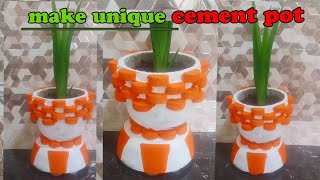 88  how to make cement pot at  gamla kaise banaye  DKcrafting775 [upl. by Adam140]