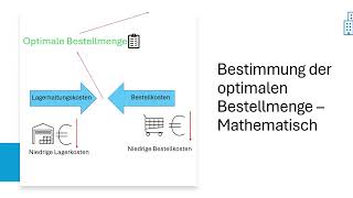 Bestimmung der optimalen Bestellmenge BWL mathematisch [upl. by Wernsman958]