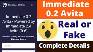 Immediate 02 Avita Real or Fake  Immediate 02 Avita Platform Review  24 Avita  06 Avita [upl. by Gensler]