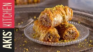 Rolled Baklava Saragli  Akis Petretzikis [upl. by Felicie]