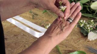 How to wire and tape  Wedding Flowers Tutorials and Workshops by Campbells Flowers amp Design [upl. by Aneleasor]