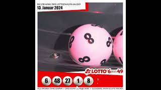 LOTTO 6aus49Gewinnzahlen von Samstag 13012024 [upl. by Dlorrej251]