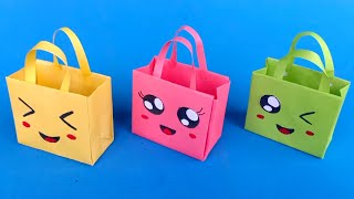 Origami Paper Bag  How To Make Paper Bags with Handles  Origami Gift Bags  school hacks [upl. by Lynn]