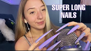 ASMR Mic Scratching  Nail Tapping with SUPER LONG nails✨ [upl. by Einnob]