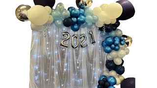 Balloon garland for School Graduation 2021 how to tutorial balloon arch decoration ideas for party [upl. by Allyson]