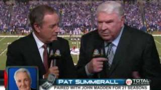 Pat Summerall Thoughts on John Maddens Retirement I will miss you John Madden [upl. by Scottie561]