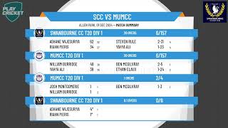 Swanbourne CC T20 Div 1 v MUMCC T20 Div 1  SemiFinal 2425 [upl. by Lateh]