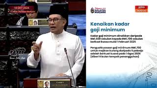 Kadar gaji minimum naik kepada RM1700 sebulan berkuat kuasa 1 Feb 2025 [upl. by Yesak241]