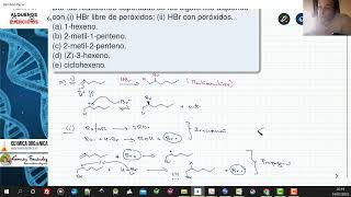 TEMA 6 ALQUENOS EJERCICIO 3  REACCIONES CON HBr y HBr con peróxidos [upl. by Divine]