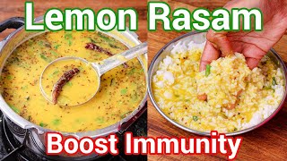 2 in 1 Lemon Rasam Recipe  Boost Immunity Naturally  Marriage Style Nimbu Rasam Soup [upl. by Tiat]