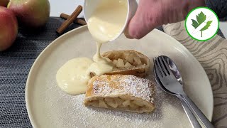 Apfelstrudel mit Blätterteig  Ein einfaches Rezept zum Nachbacken [upl. by Kleinstein]