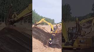 Drainage channel excavation process with the large excavator [upl. by Gardia783]