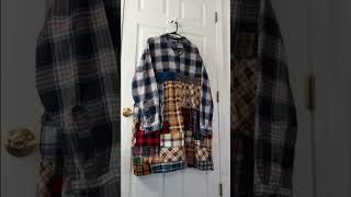 Making an upcycled flannel tunic boho sewing upcyclingfashion fashion upcycleclothing diy [upl. by Michelle]