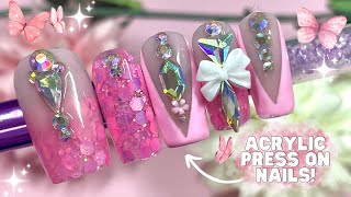 MAKING ACRYLIC PRESS ON NAILS BEXYGLOW ACRYLIC PRESS ON NAILS STEP BY STEP ACRYLIC OMBRE NAILS [upl. by Nevak466]