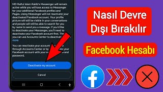 Facebook Hesabı Nasıl Devre Dışı Bırakılır  Facebook Hesabınızı Devre Dışı Bırakın Tam Eğitim [upl. by Odrautse8]