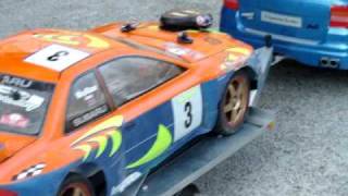 rc tamiya Porsche cayenne with Subaru on trailer [upl. by Herring403]