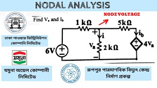 Nodal Analysis Problem  Dependent Voltage Source  Network Theorems  Bangla [upl. by Nylyram903]