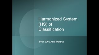 Harmonized System system of classification HS Codes [upl. by Theall]