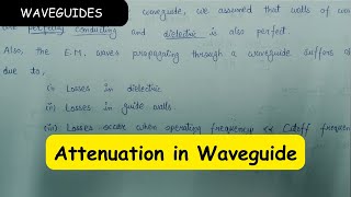 Attenuation in Waveguide  Attenuation constant [upl. by Gare456]