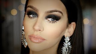 Black SMOKEY Eye  FULL FACE Makeup Tutorial  Heavy Glam [upl. by Oiragelo]