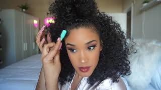 How I Style My Halfwigs Outré Dominican Curly [upl. by Aratehs908]