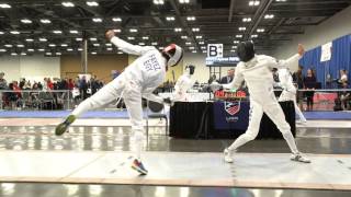 Ayman Fayez v Joseph Rafidi T16 Div 1 Mens Epee January NAC 2017 with Slow Mo [upl. by Eelame324]