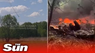 Russian warplanes and helicopters shot down and crashed near Ukraine border [upl. by Ellemrac979]