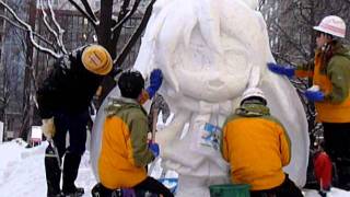 Making of SNOW MIKU 2012 雪ミク雪像のできるまで [upl. by Hgielrebmik]