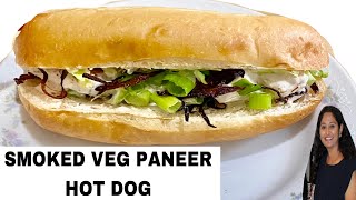 Smoked Veg Paneer Hot Dog shortvideo trending reels viral new PEACEFULLYOU food [upl. by Akahc]