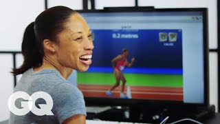 Allyson Felix and Team USA Runners Play Online Game QWOP  GQ [upl. by Lucienne]