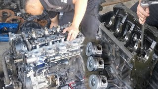 Rebuilding mitsubishi triton 4D56U engine [upl. by Mast]