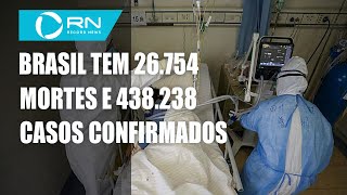 Brasil tem 26754 mortes e 438238 casos confirmados de coronavírus [upl. by Kask]