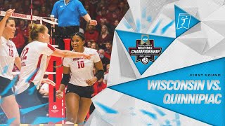 Wisconsin vs Quinnipiac 2022 NCAA volleyball first round highlights [upl. by Ayhdnas]