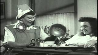 American families conserving and rationing in World War 2 HD Stock Footage [upl. by Bernt]