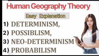 human geography theory determinism  possibilism neo determinism and probabilism [upl. by Melak]