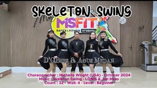 Skeleton Swing Line Dance  By DQBees amp Agus Medan [upl. by Etnecniv]