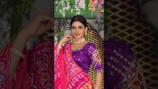 Ethnic Chic Styling Ideas for Dark Purple Blouse amp Pink Bandhej Dupatta Combo [upl. by Kcirrag]