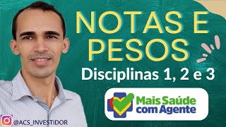 Detalhes sobre as NOTAS e PESOS das disciplinas 1 2 e 3  Fique atento [upl. by Calder]