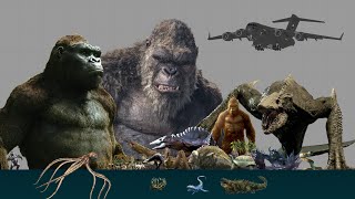 Skull Island Monsters  Monsterverse Monster Size Comparison [upl. by Hacissej]