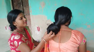 floor length long hair huge knot bun by indian long hair women full story video link Description 👈 [upl. by Rodrick]