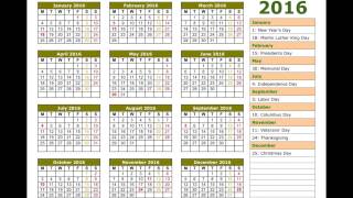 2016 calendar [upl. by Lennard649]