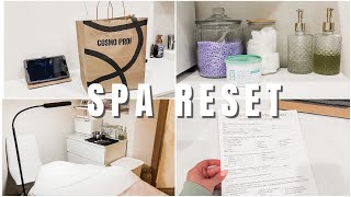 FULL SPA RESET  Restocking Cosmoprof Haul amp Printing Forms [upl. by Alaehs869]