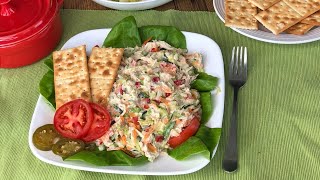 ENSALADA de POLLO con LECHUGA y VERDURAS sin papa 🥗 Ensalada de Atún o Pollo con Verduras LIGHT 💚 [upl. by Bornie]