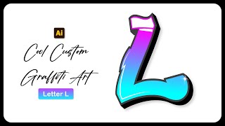 How to draw graffiti letters in illustrator  Graffiti L  Digital Art [upl. by Letnoj]