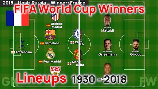 World Cup Winners  Lineups  19302018 [upl. by Johst]