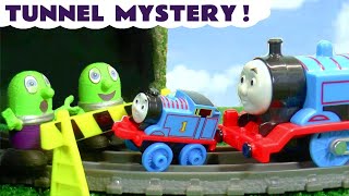 Tunnel Mystery Toy Train Story with Thomas Minis and Funlings [upl. by Ihcego671]