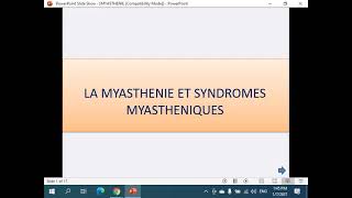 Myasthenie Et Syndrome Myasthenique Dr Serairi [upl. by Elolcin]