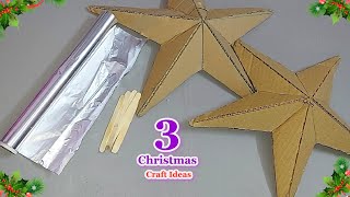 3 Economical Christmas decoration ideas with Aluminium Foil  DIY Budget Christmas craft idea🎄105 [upl. by Nais276]