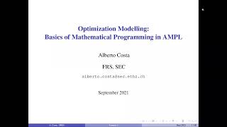 Optimization Modelling  Basics of Mathematical Programming in AMPL 13 [upl. by Ettegirb]