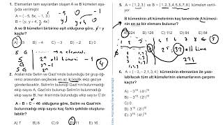 9 Sınıf Matematik Kazanım Kavrama Test 4 Kümelerde Temel Kavramlar Çözümler [upl. by Rebeh]